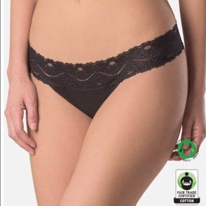 PACT Women's Organic Cotton Lace Thong Panties